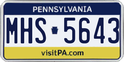 PA license plate MHS5643