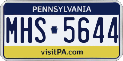 PA license plate MHS5644