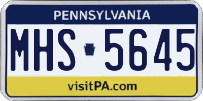 PA license plate MHS5645