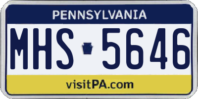 PA license plate MHS5646