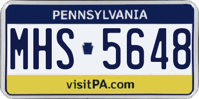 PA license plate MHS5648