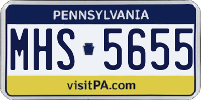 PA license plate MHS5655