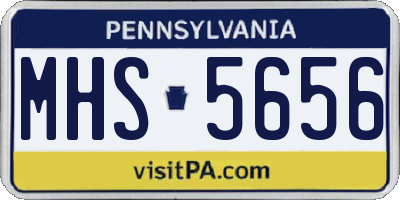 PA license plate MHS5656