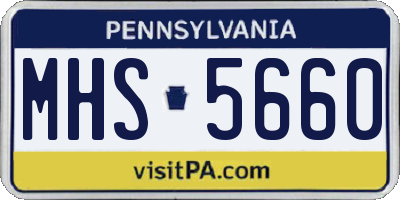 PA license plate MHS5660