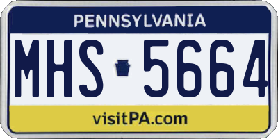 PA license plate MHS5664