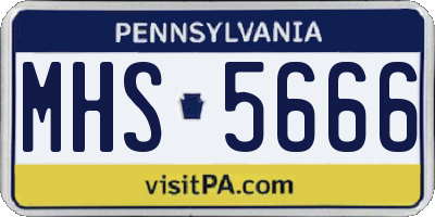 PA license plate MHS5666