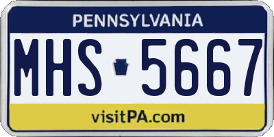PA license plate MHS5667
