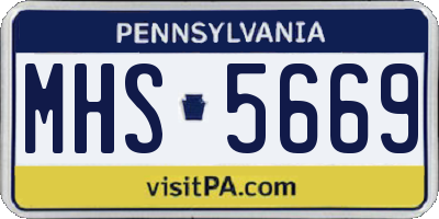PA license plate MHS5669