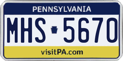 PA license plate MHS5670