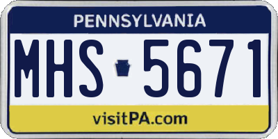 PA license plate MHS5671