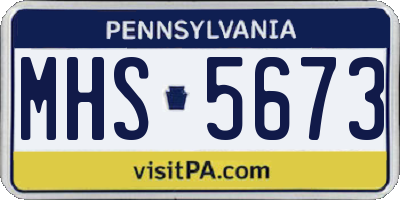PA license plate MHS5673