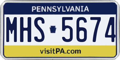 PA license plate MHS5674