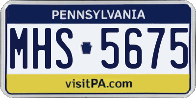 PA license plate MHS5675