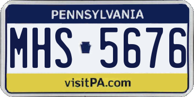 PA license plate MHS5676