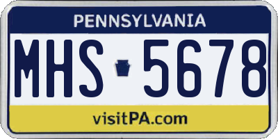 PA license plate MHS5678