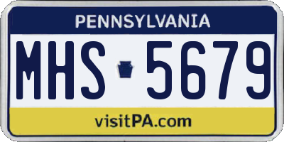 PA license plate MHS5679