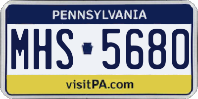 PA license plate MHS5680