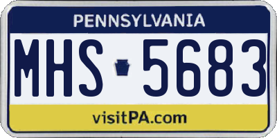 PA license plate MHS5683