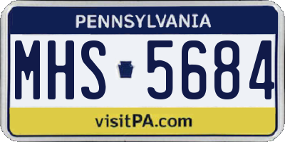PA license plate MHS5684