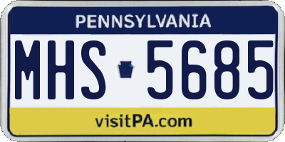 PA license plate MHS5685