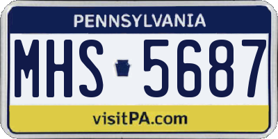 PA license plate MHS5687