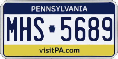 PA license plate MHS5689