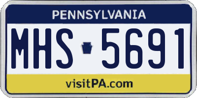 PA license plate MHS5691