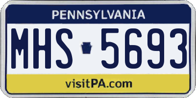 PA license plate MHS5693