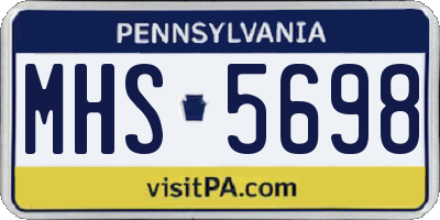 PA license plate MHS5698