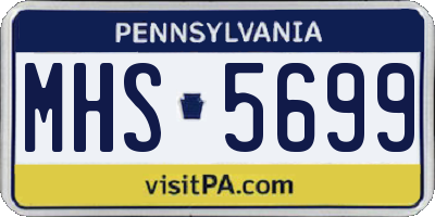 PA license plate MHS5699