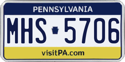 PA license plate MHS5706