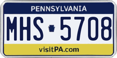 PA license plate MHS5708