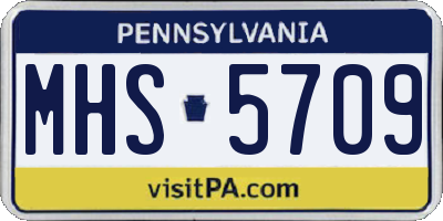 PA license plate MHS5709