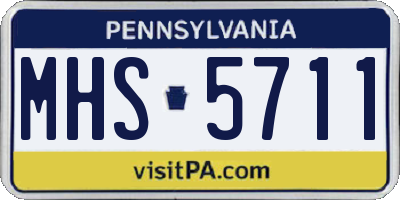 PA license plate MHS5711