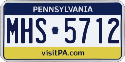 PA license plate MHS5712