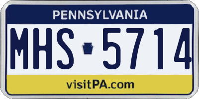 PA license plate MHS5714