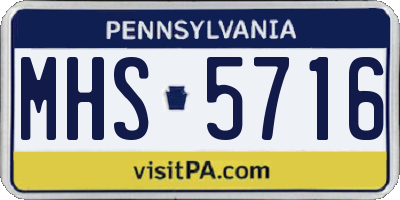 PA license plate MHS5716
