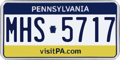 PA license plate MHS5717