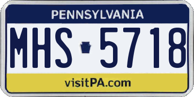 PA license plate MHS5718