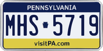 PA license plate MHS5719