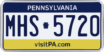 PA license plate MHS5720