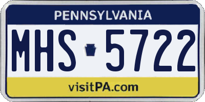 PA license plate MHS5722