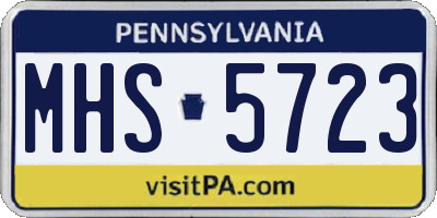 PA license plate MHS5723