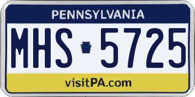 PA license plate MHS5725