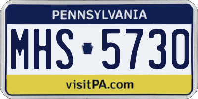PA license plate MHS5730