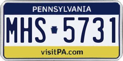 PA license plate MHS5731