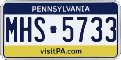 PA license plate MHS5733