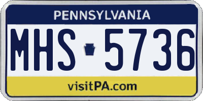 PA license plate MHS5736