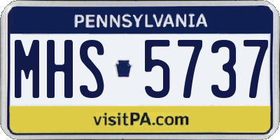 PA license plate MHS5737