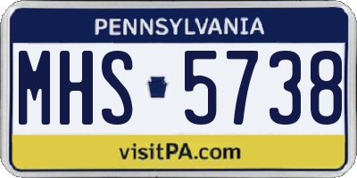 PA license plate MHS5738